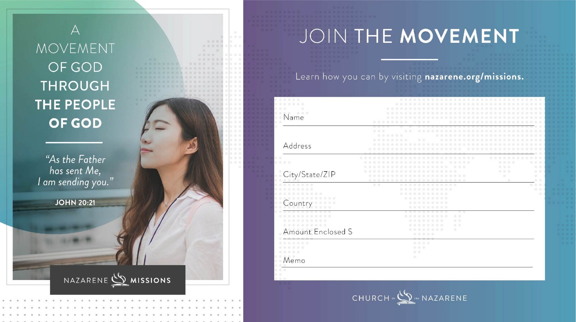 Nazarene Missions Offering Envelope