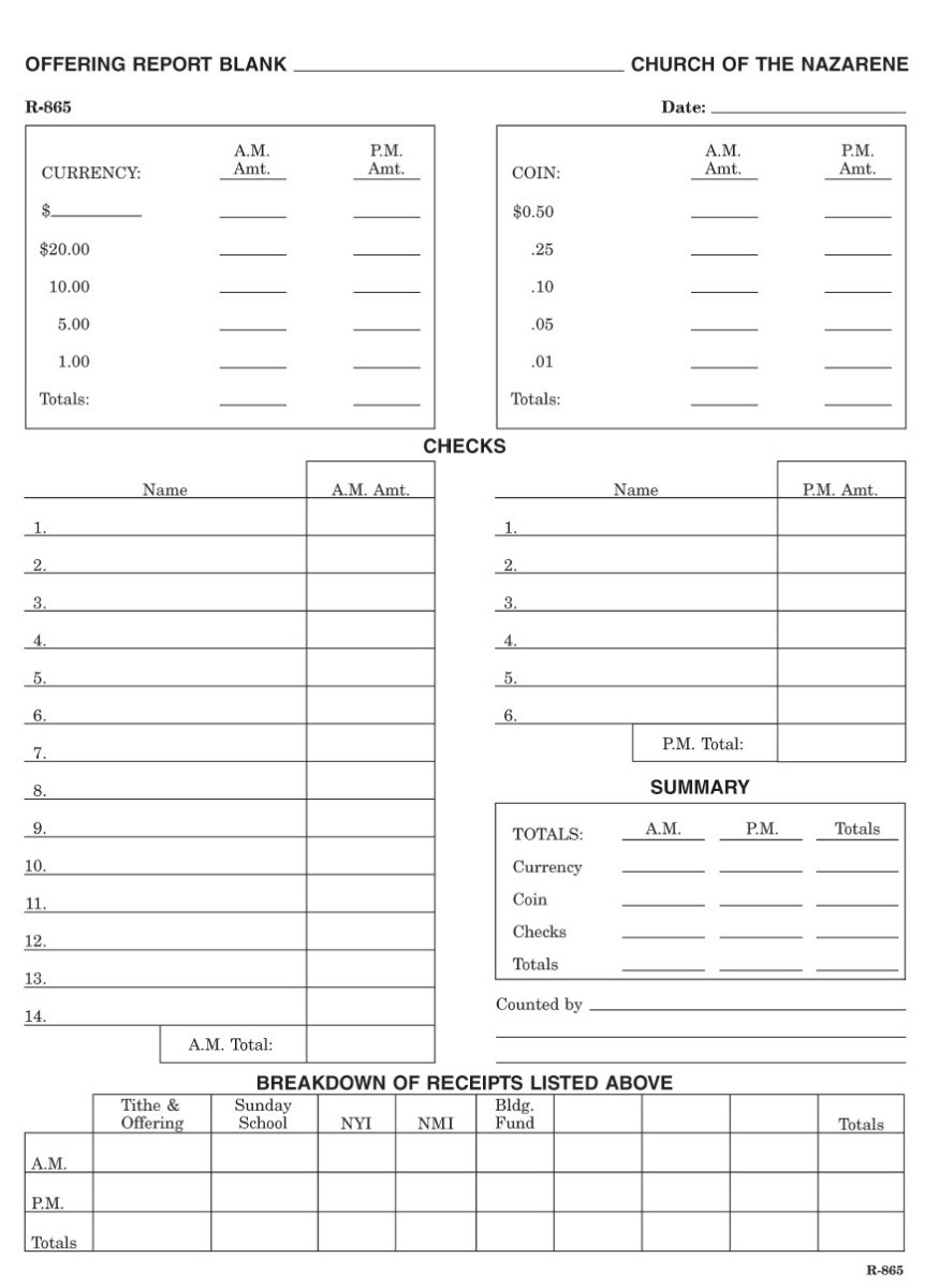 Offering Report Blanks